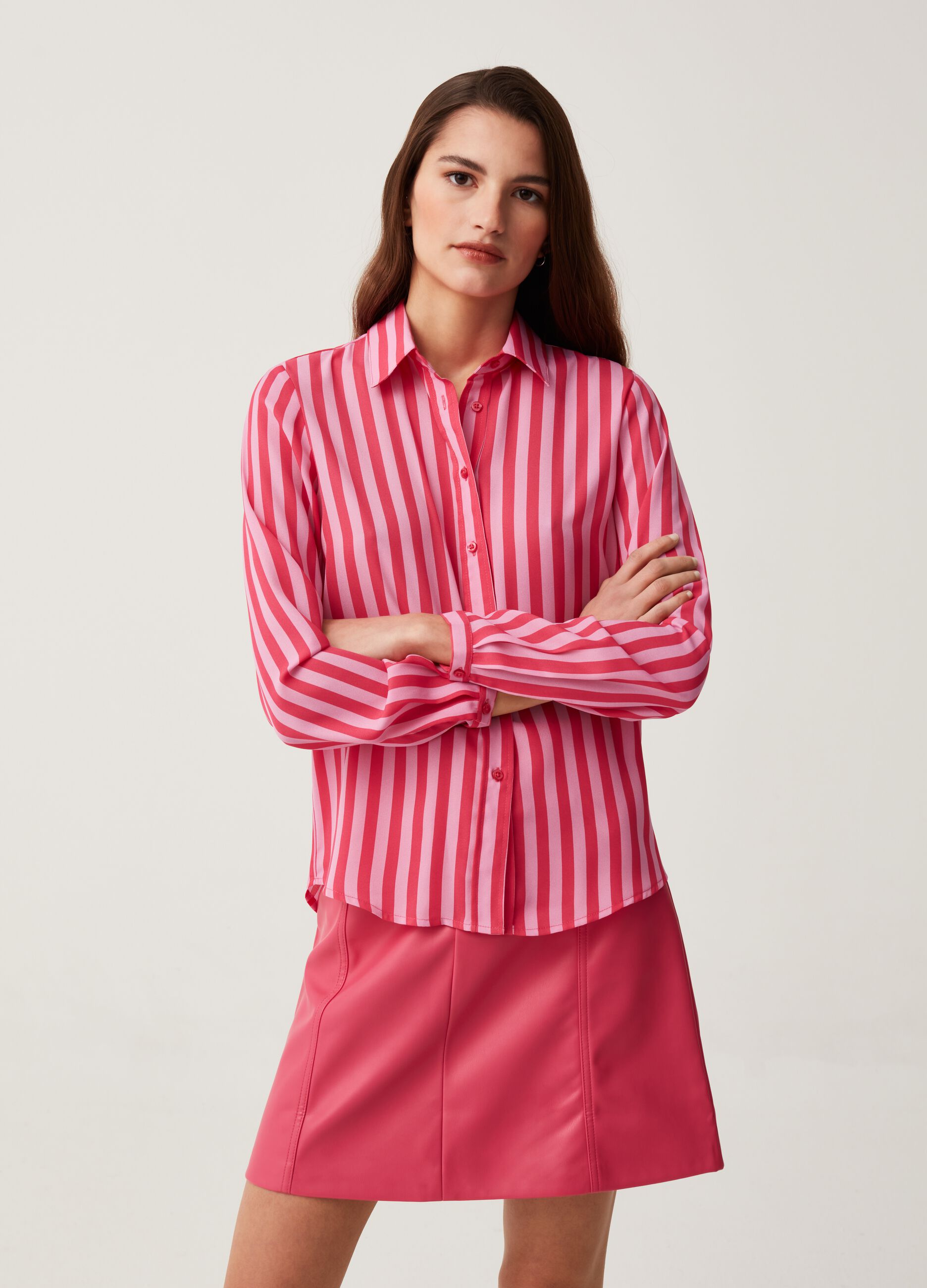 Stretch shirt with all-over print