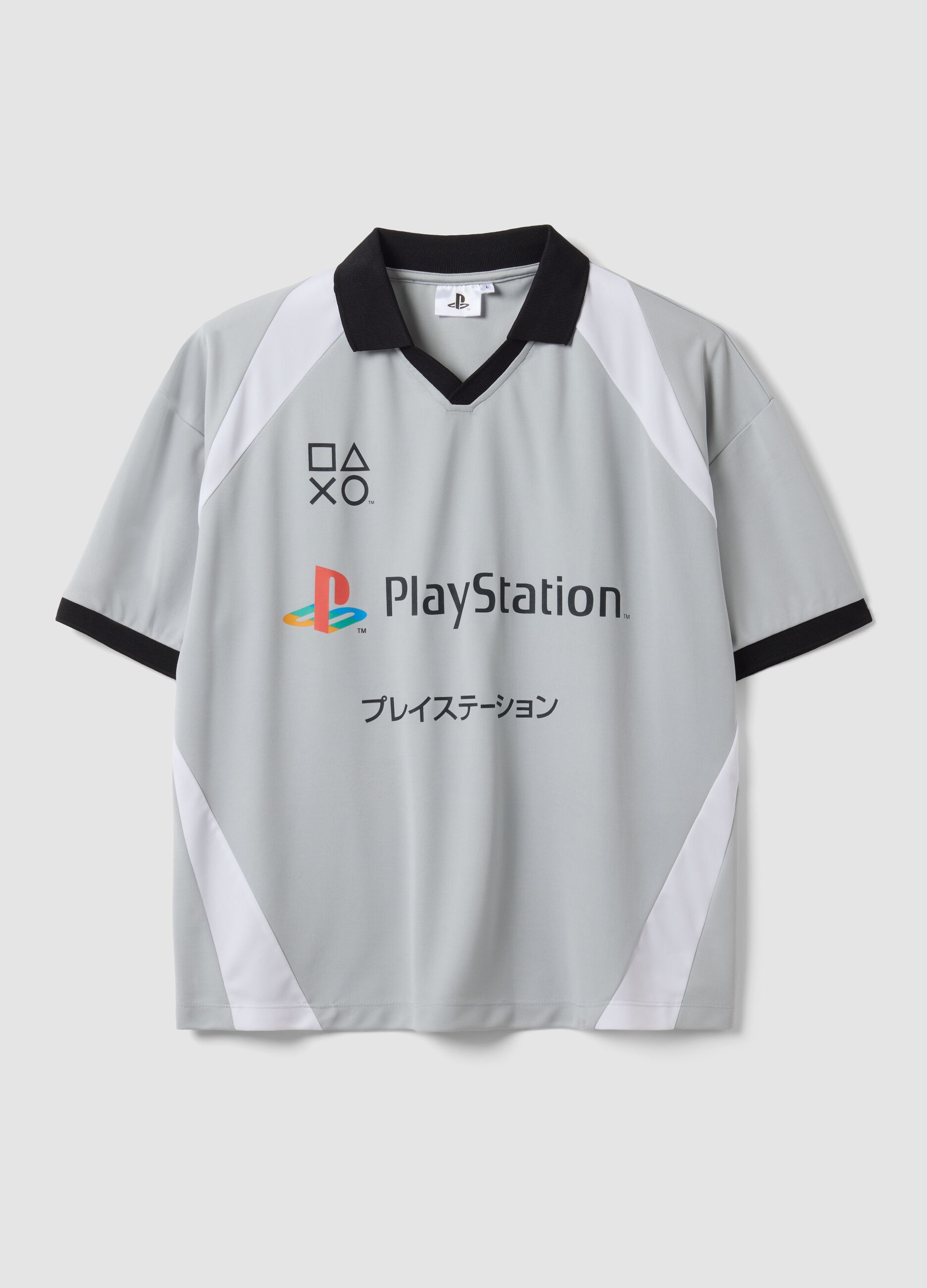 Grey PlayStation V-neck short-sleeve T-shirt