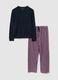 Regular fit long multicolour check pyjamas in pure cotton_4