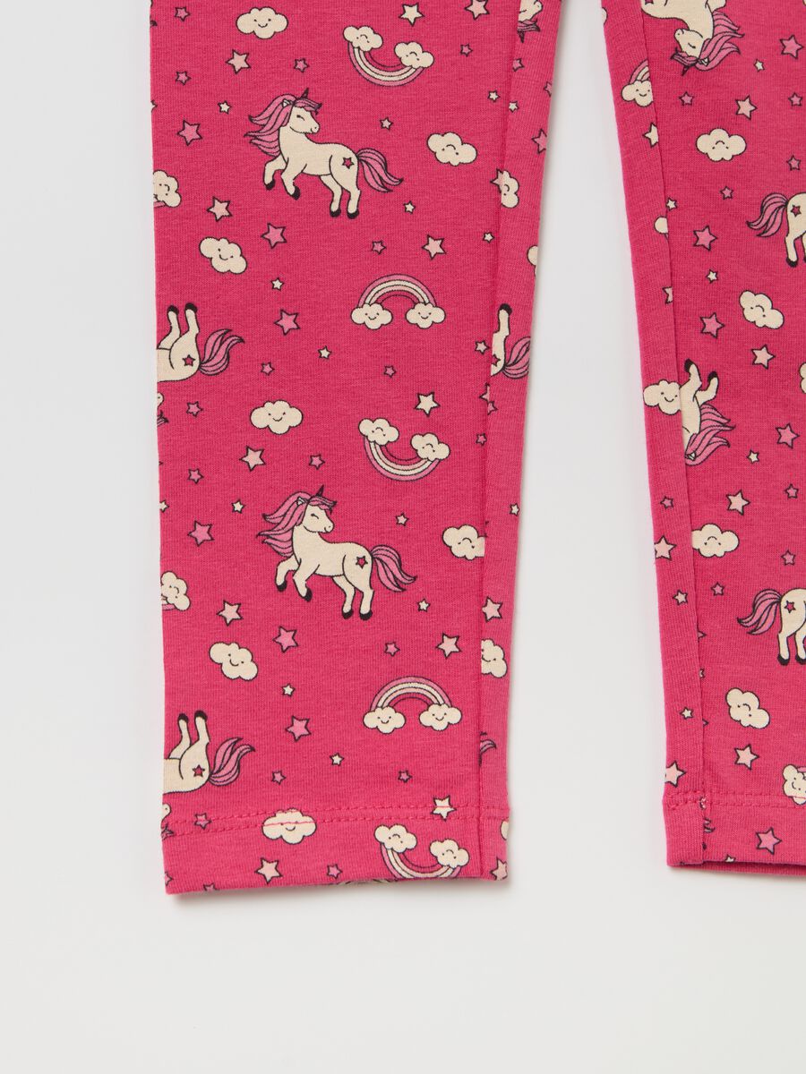Printed stretch cotton leggings_3