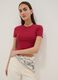 Red ribbed fitted stretch-cotton T-shirt_0