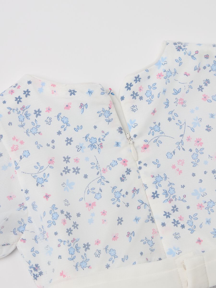 Dress with floral pattern and tulle_3