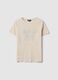 Beige pure cotton regular fit T-shirt with print_4