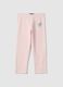 Girls' pink elasticated cotton leggings slim fit with heart_0