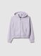 Girls' purple regular fit pure cotton hoodie with zip_3