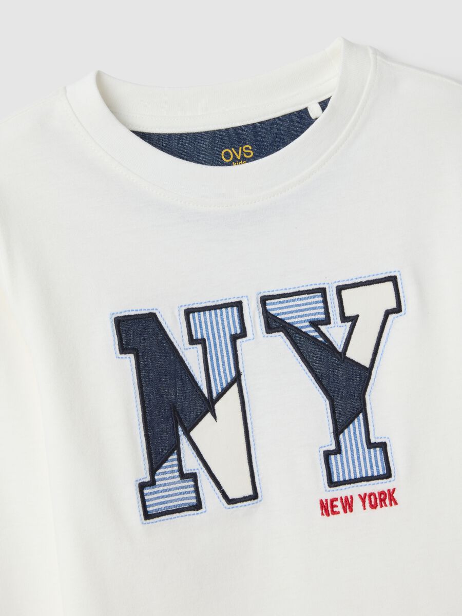 White pure cotton regular fit T-shirt for kids_2