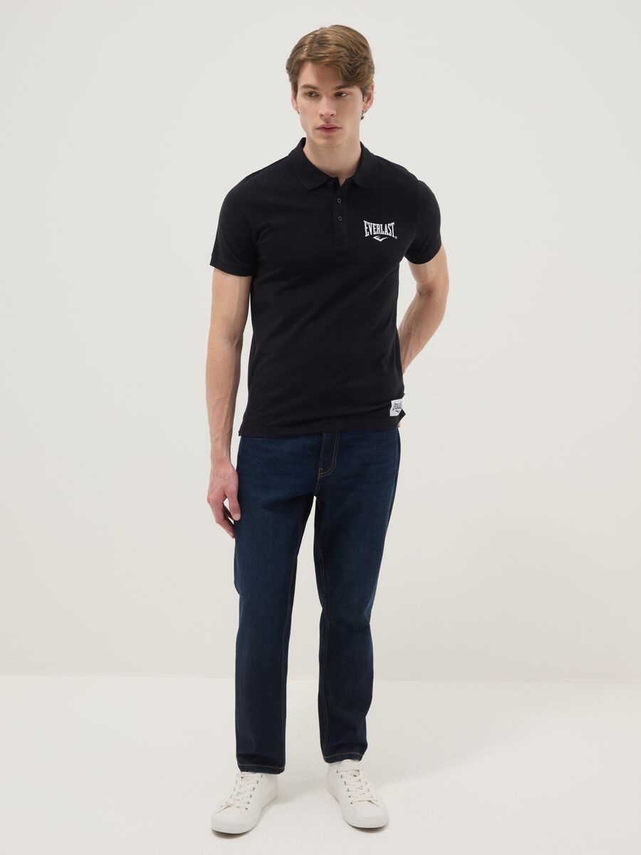 Black short sleeve pure cotton polo_2