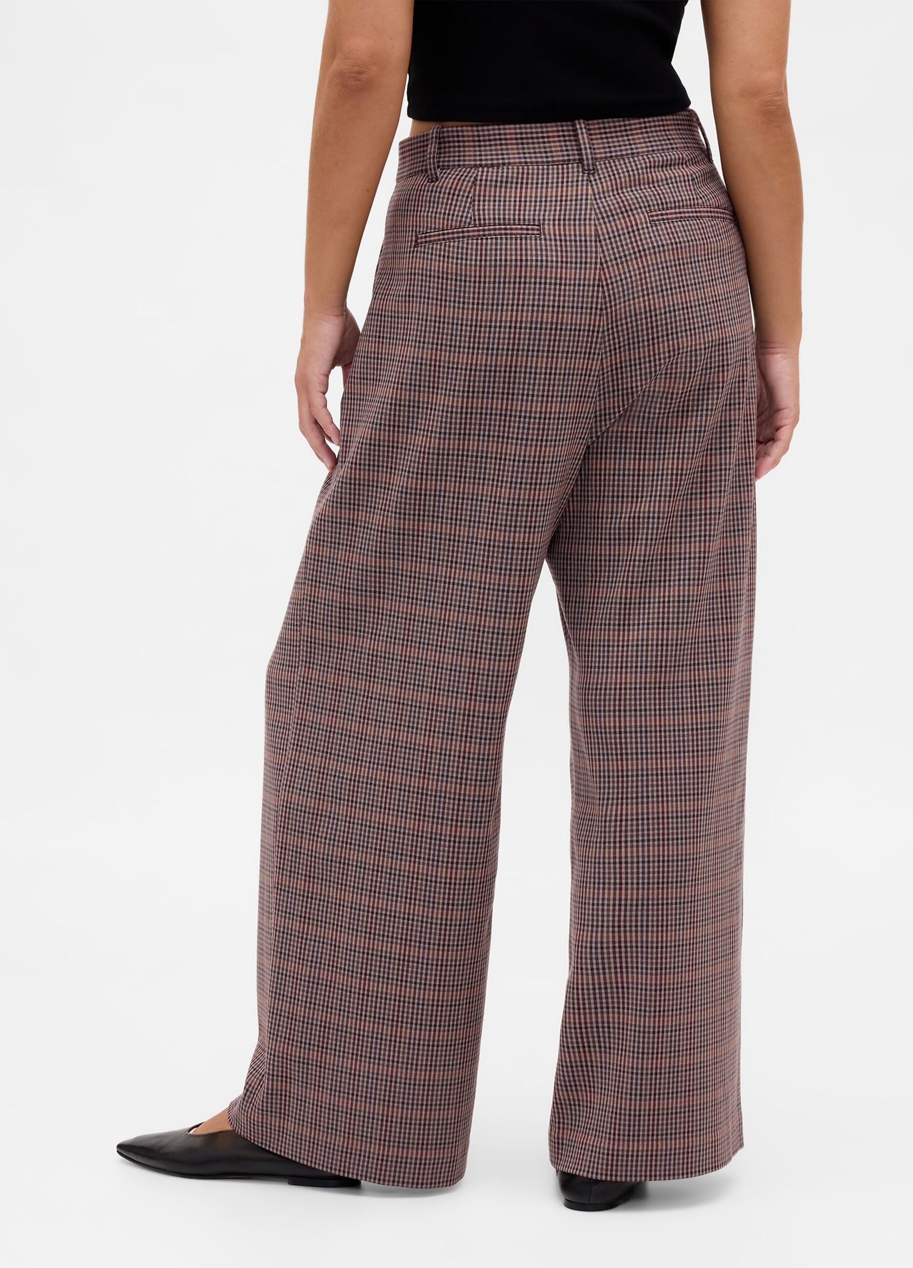 Brown stretch fabric trousers