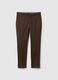 Brown stretch cotton regular fit trousers_4