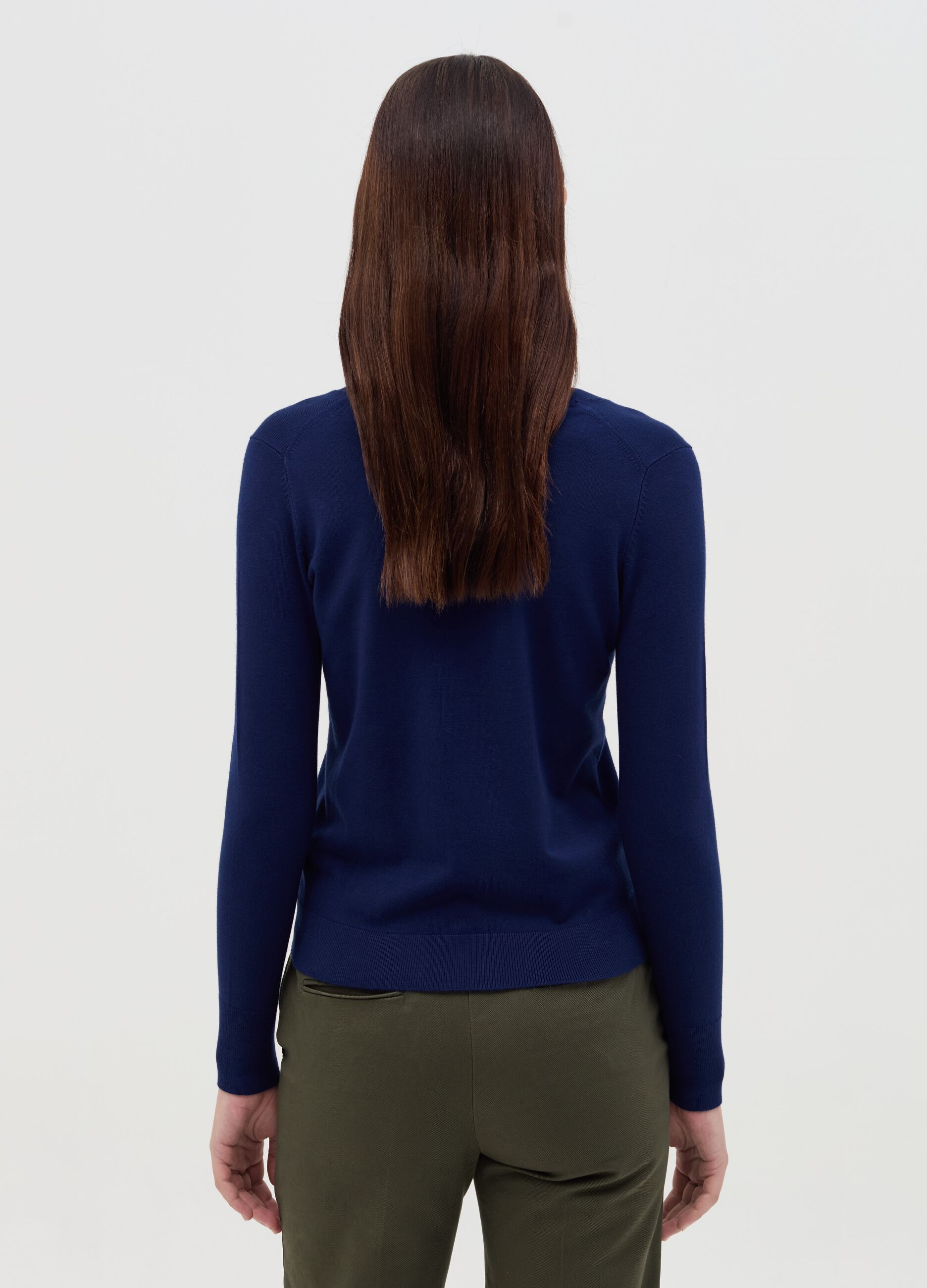 Cardigan with round neckline