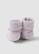 Pink organic cotton knitted baby girl booties_2