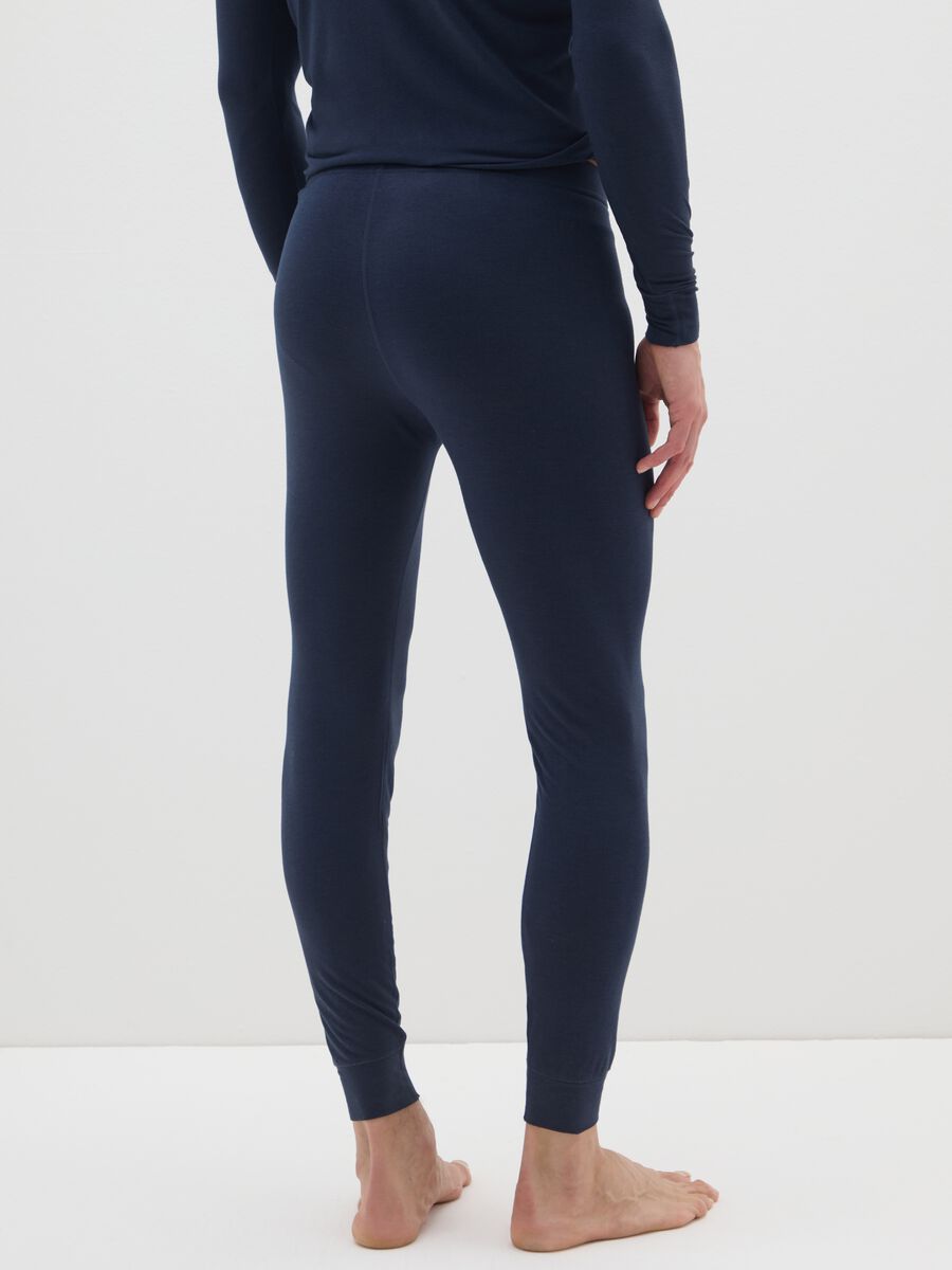 Blue regular fit leggings_2