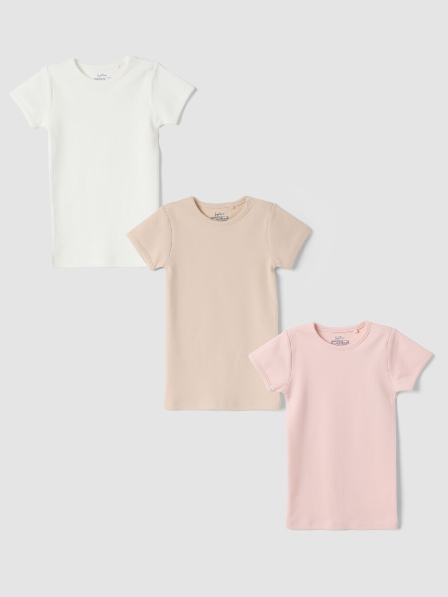 Tripack t-shirt multicolor in puro cotone organico girocollo_0