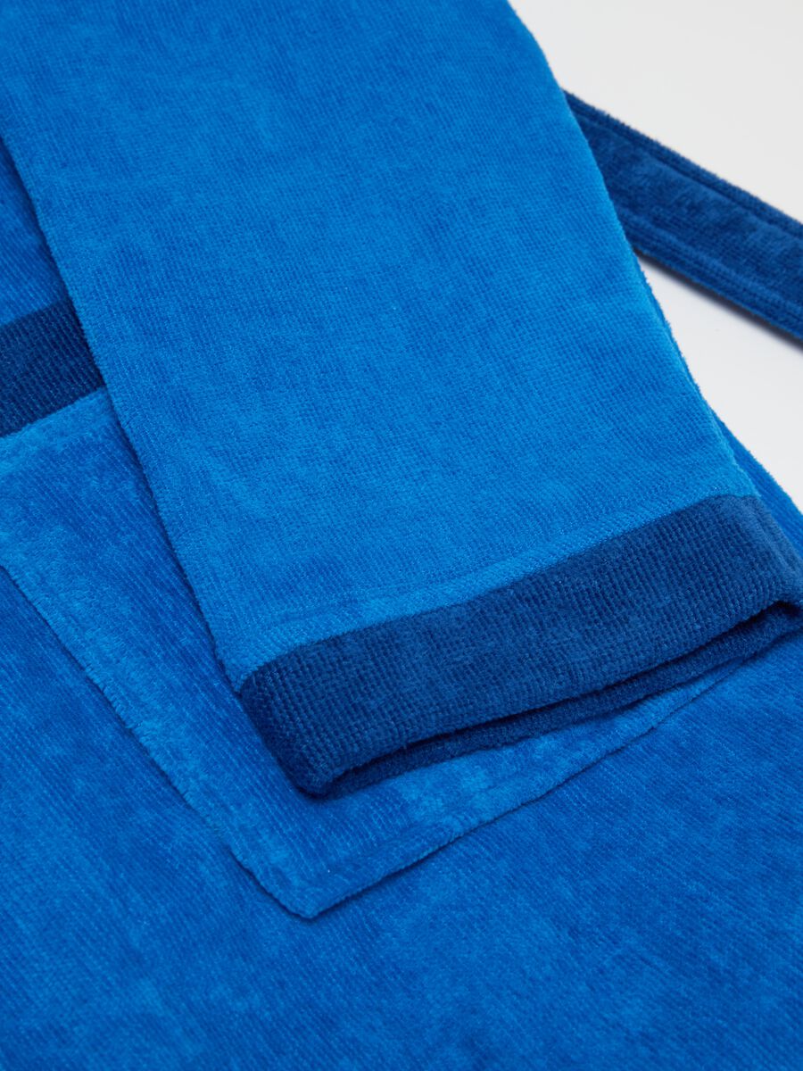 Cotton bathrobe with contrasting trims_3
