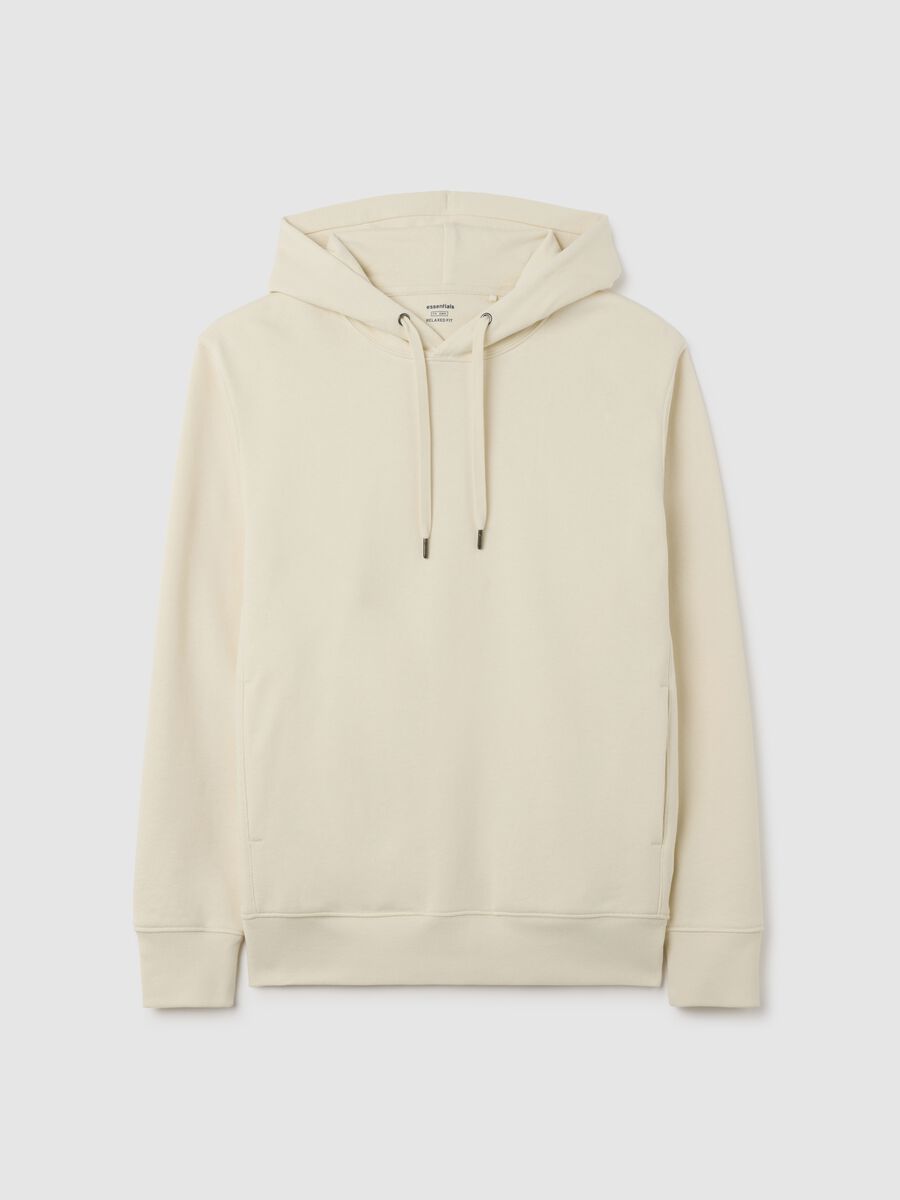 Felpa in puro cotone beige regular fit_0