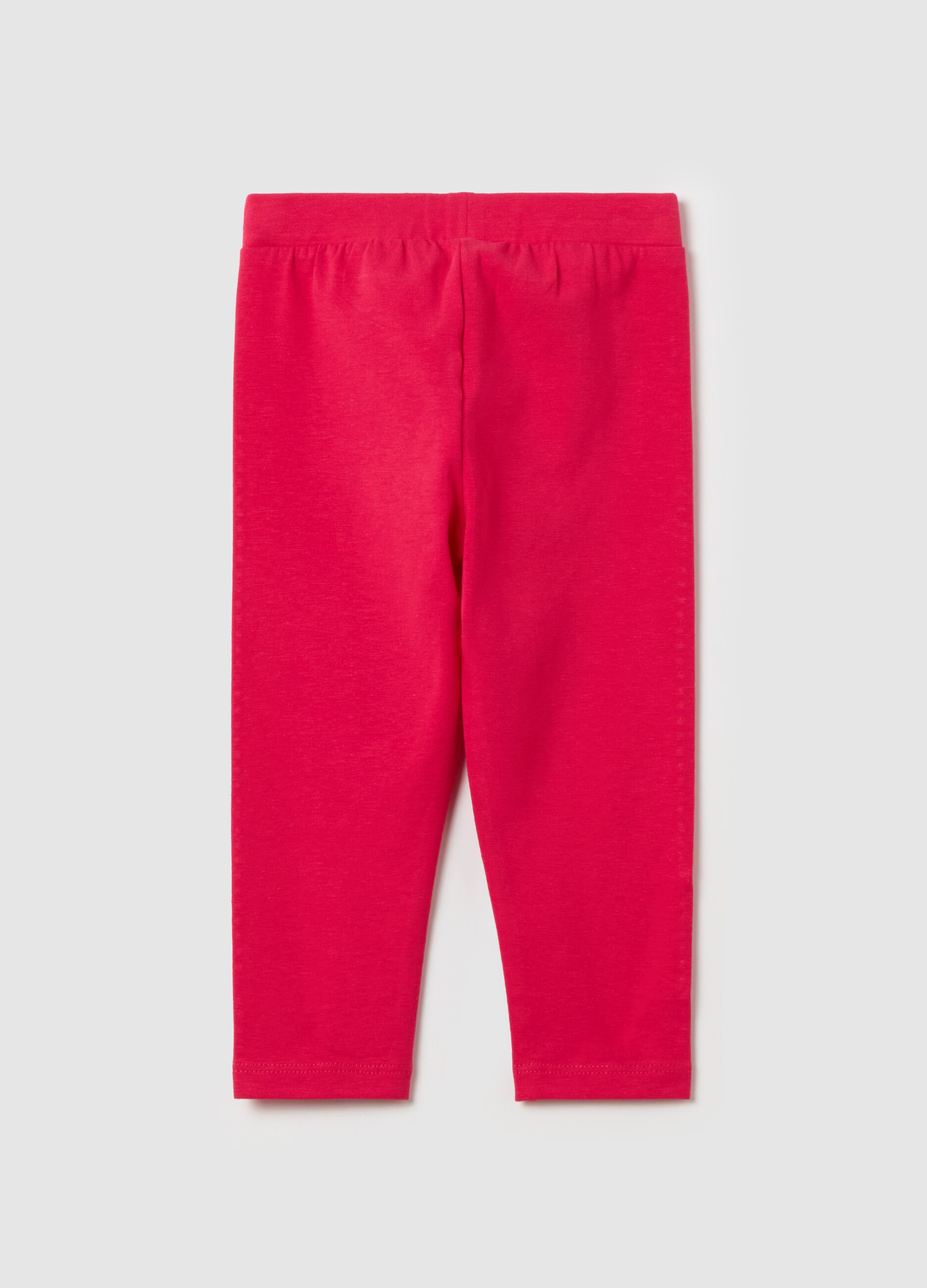 Stretch cotton leggings with diamanté motif