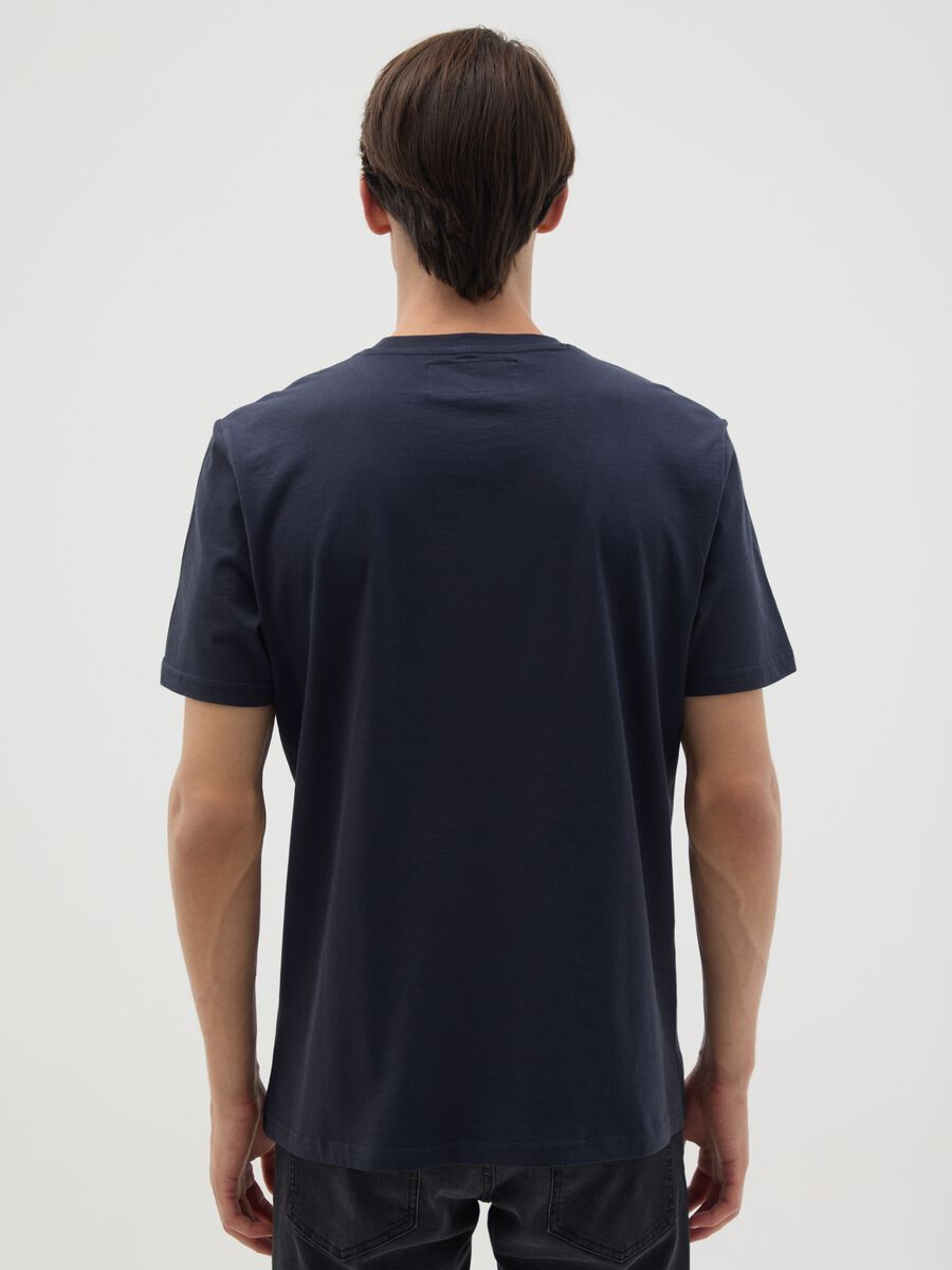 T-shirt in puro cotone blu scuro regular fit_3