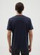 Regular fit dark blue pure cotton T-shirt_3
