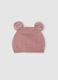 Pink baby girl hat with pom-poms_1