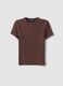 Brown stretch cotton fitted t-shirt_4
