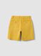 Shorts cargo baggy in cotone elasticizzato gialli da bambino_4