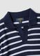 Blue striped pure cotton polo shirt_2