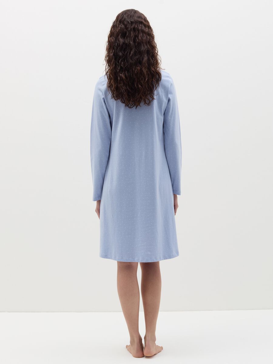 Micro dot nightshirt with buttons_3