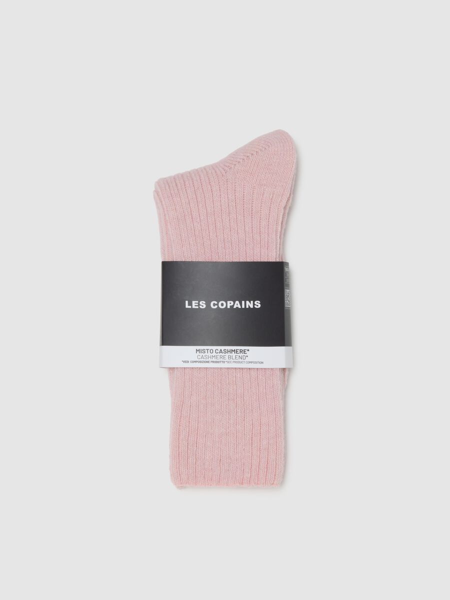 Pink Ribbed Socks_0