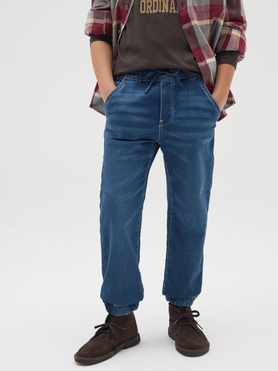 Boy's blue cotton regular fit jog denim_2