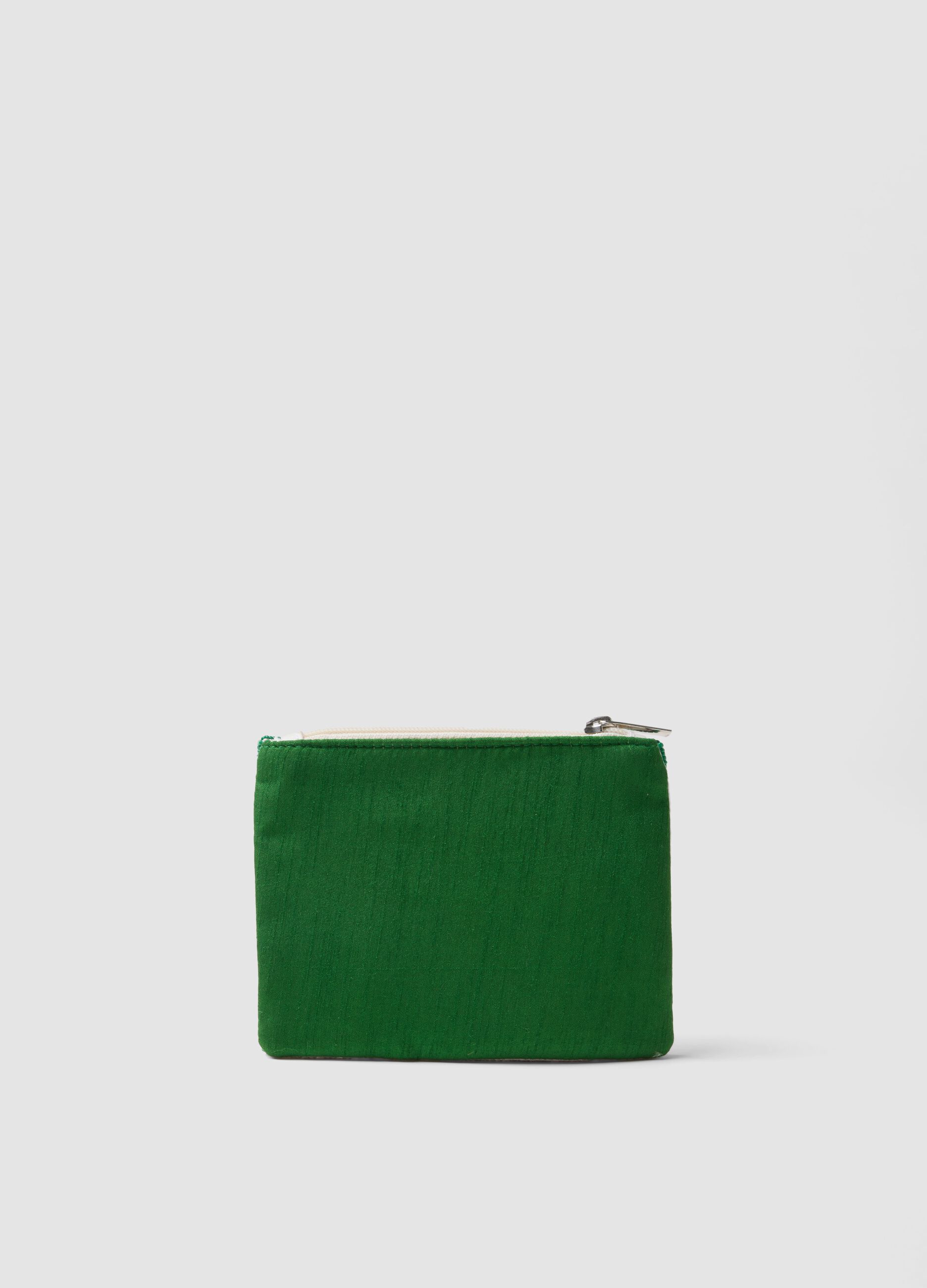 Multicoloured beaded coin purse with sardine motif