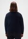 Blue Knitted Sweater with Round Neck_3