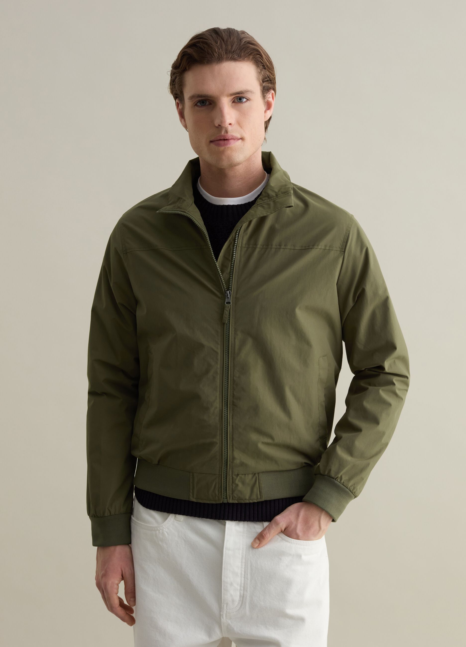 Bomber full-zip con collo alto