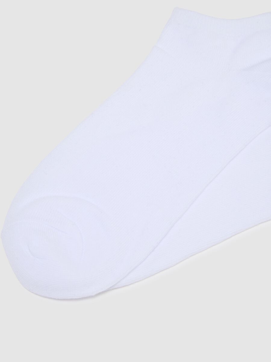 Women's Short White Cotton Stretch Socks Set_1