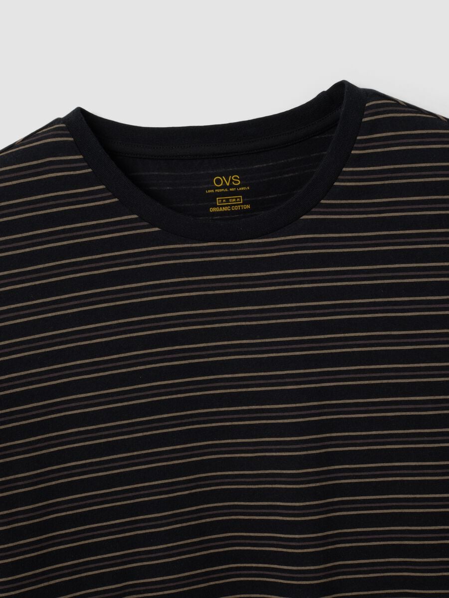 Black and grey striped crew-neck pyjamas in pure organic cotton_6