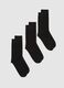 Black Cotton Blend Socks Tripack_0