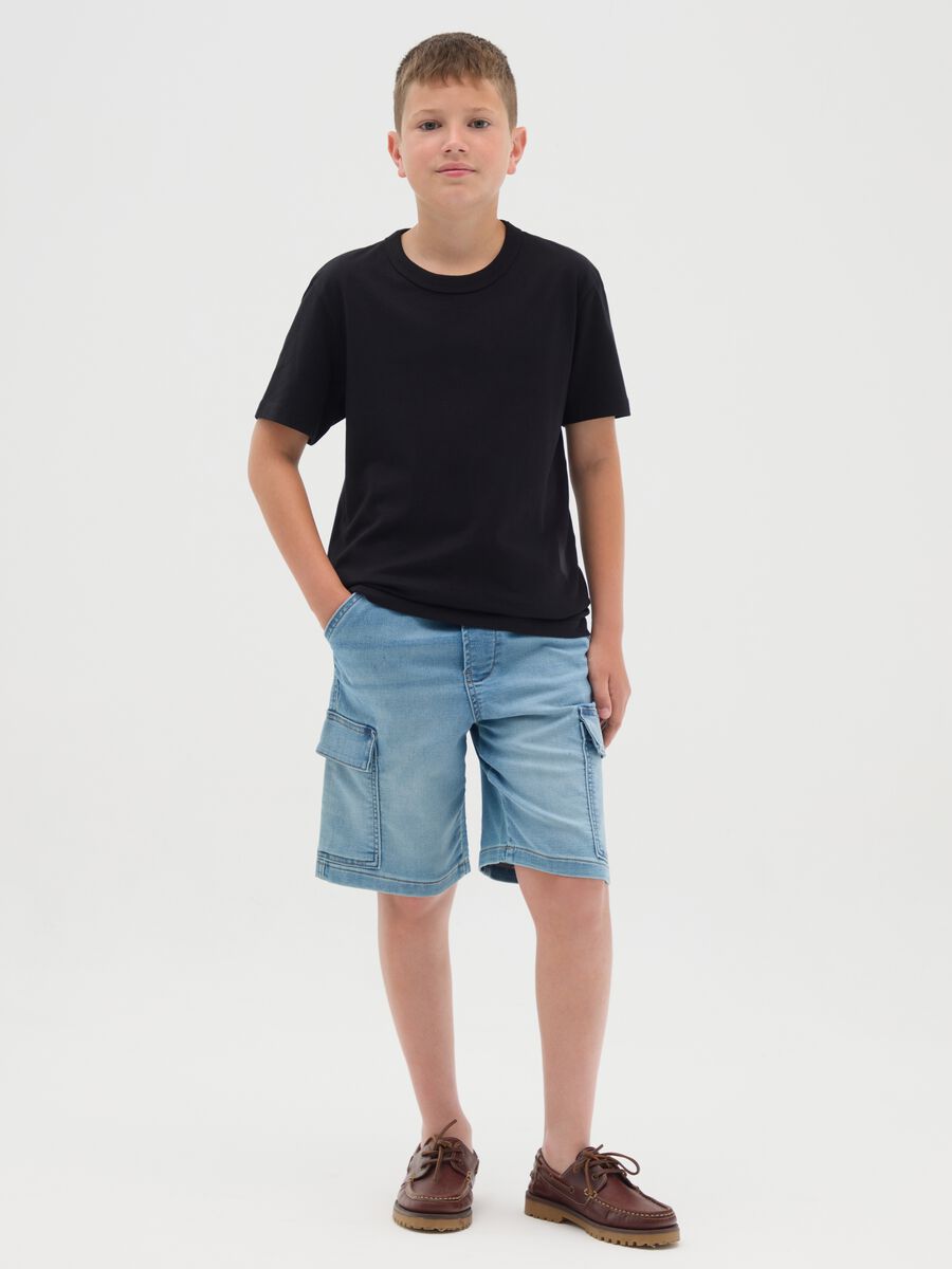 Bermuda da ragazzo in denim regular fit_1
