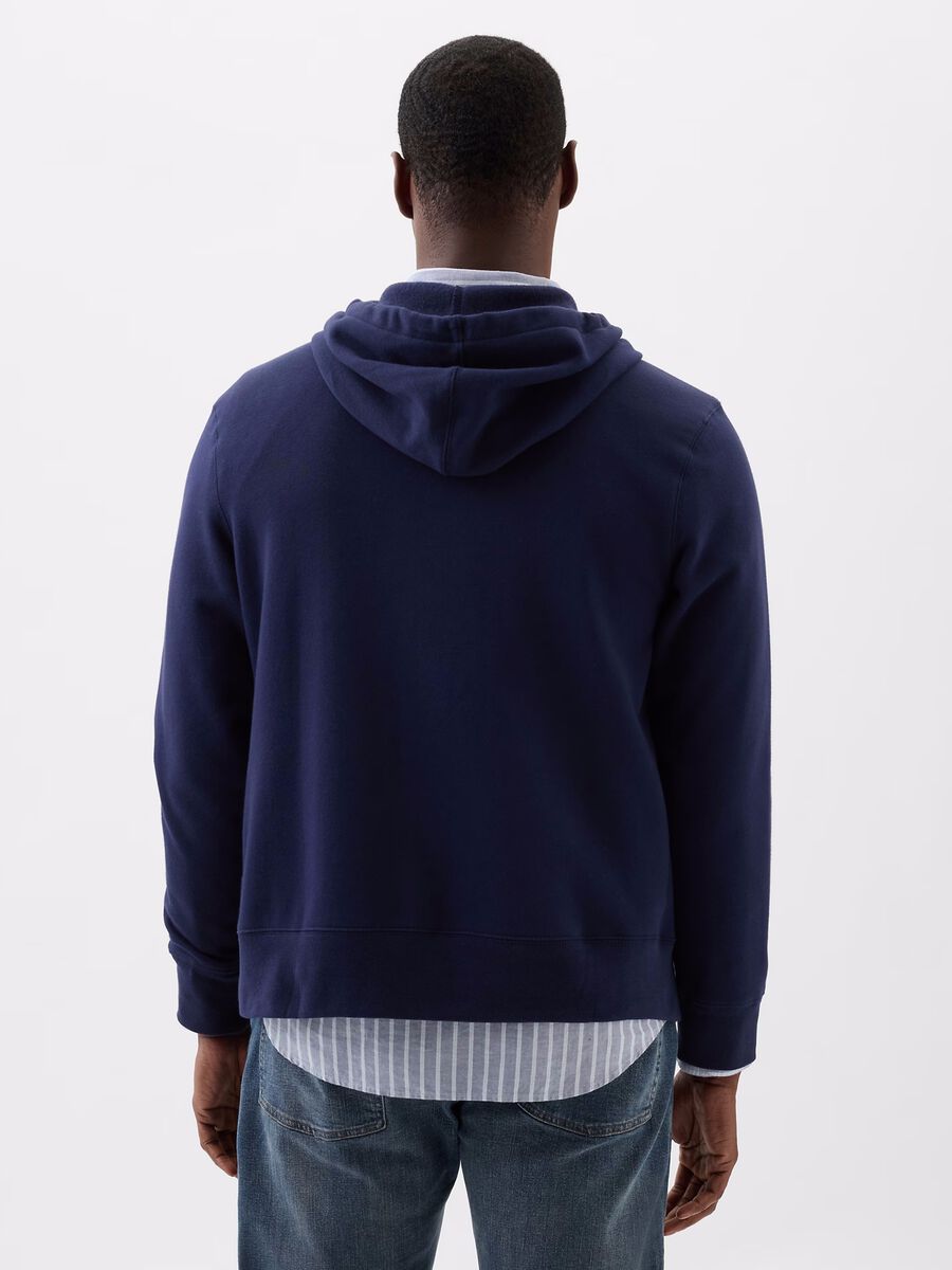 Full-zip fleece sweatshirt with logo embroidery_2