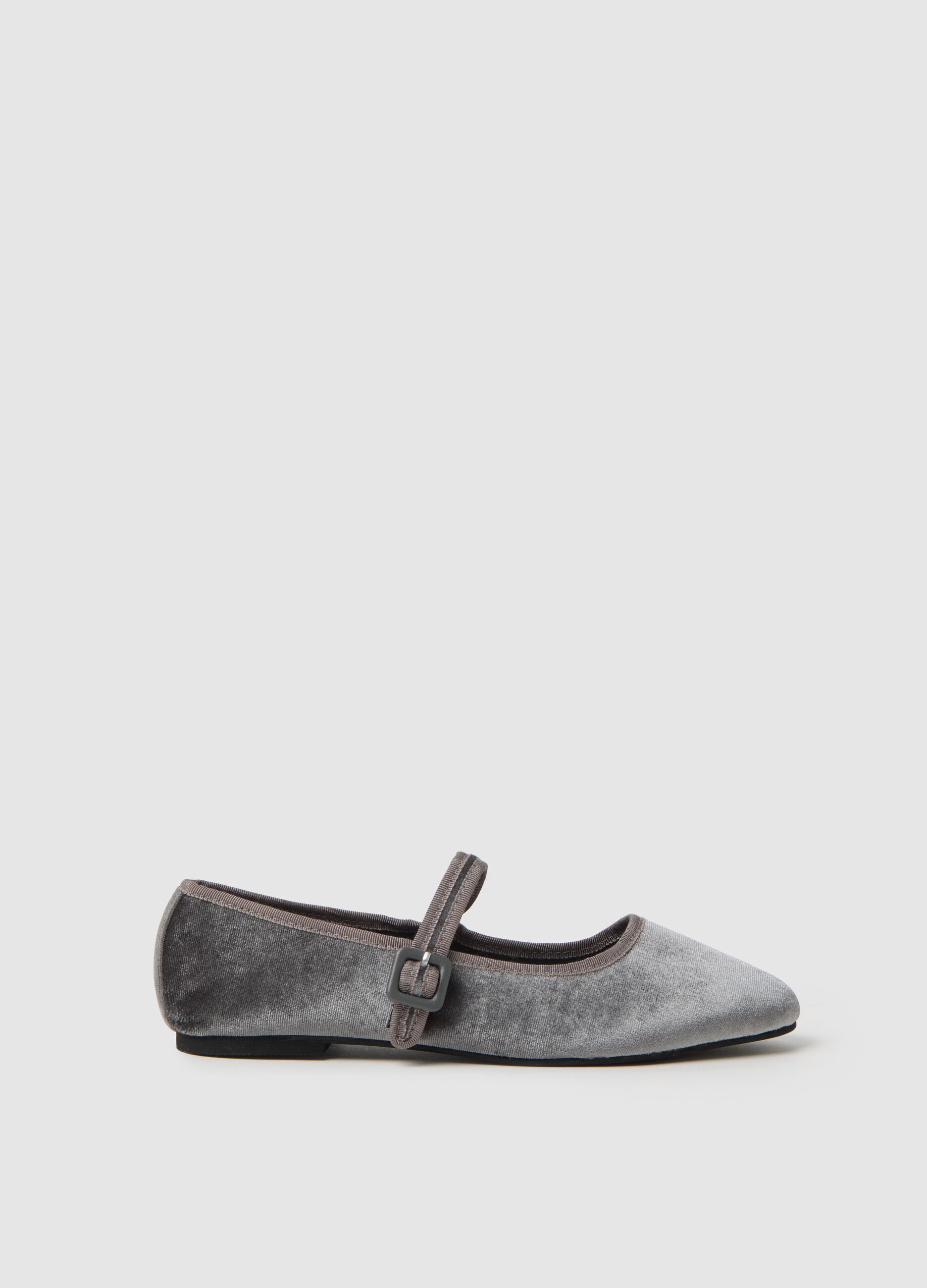 Scarpe ballerina in velluto grigio