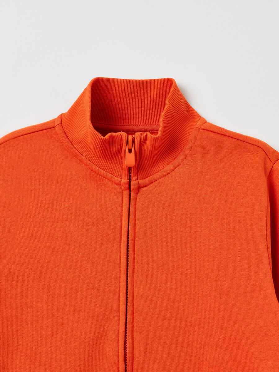 Full-zip in cotone a collo alto_2
