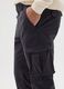 Blue stretch cotton slim fit cargo trousers_3