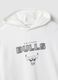 White cotton blend regular fit hoodie with Chicago Bulls logo_5