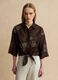 Regular Fit Brown Lyocell Blend Shirt with Floral Embroidery_1