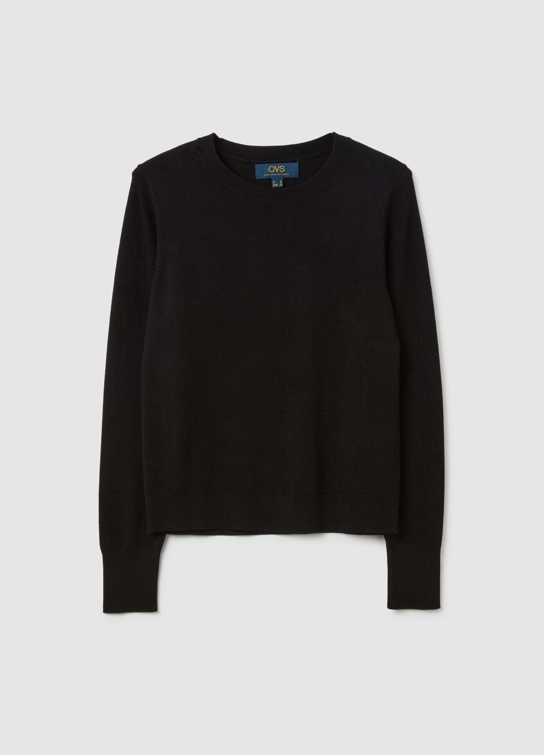 Black fitted viscose blend top