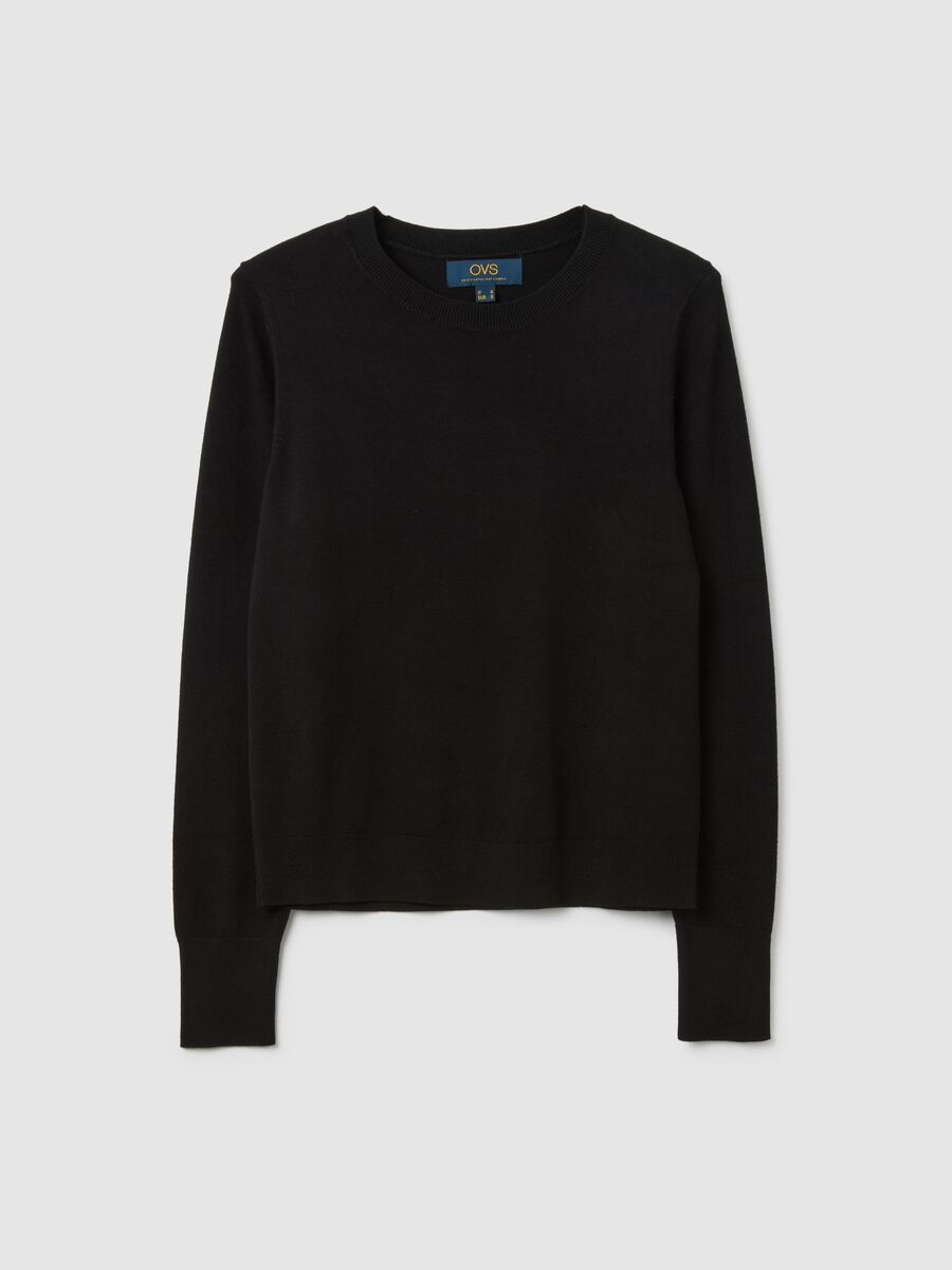 Black fitted viscose blend top_4