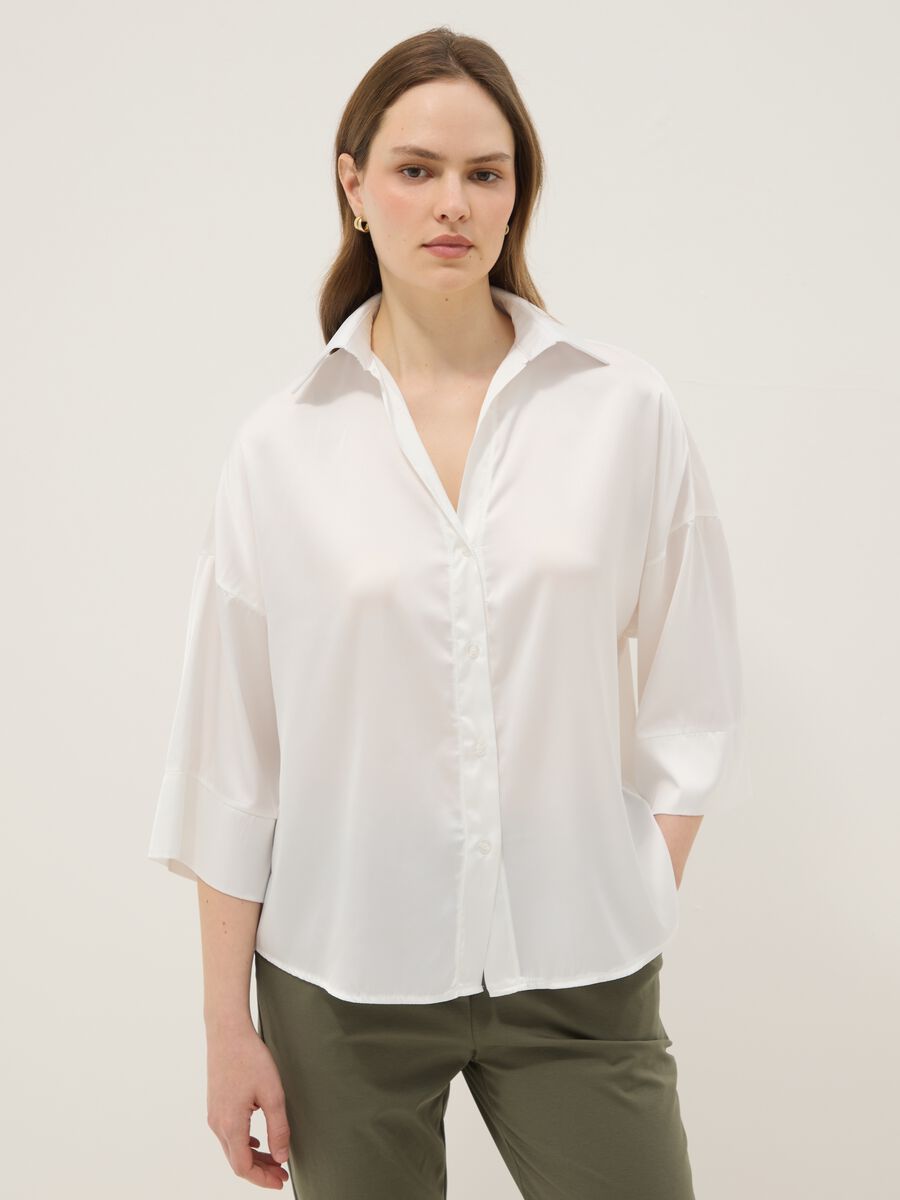 Camicetta satinata bianca regular fit_0