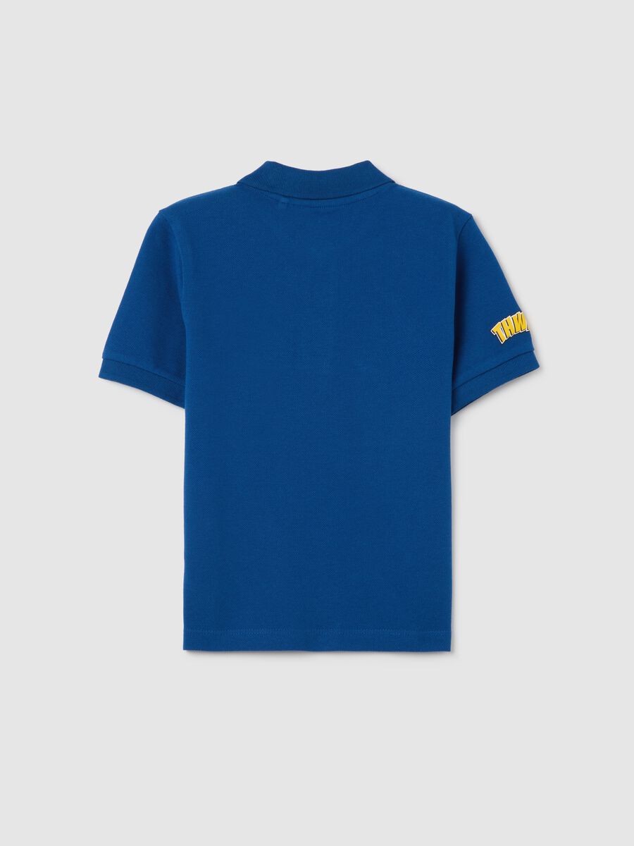 Boys' blue pure cotton polo with Spider-Man embroidery, regular fit_1
