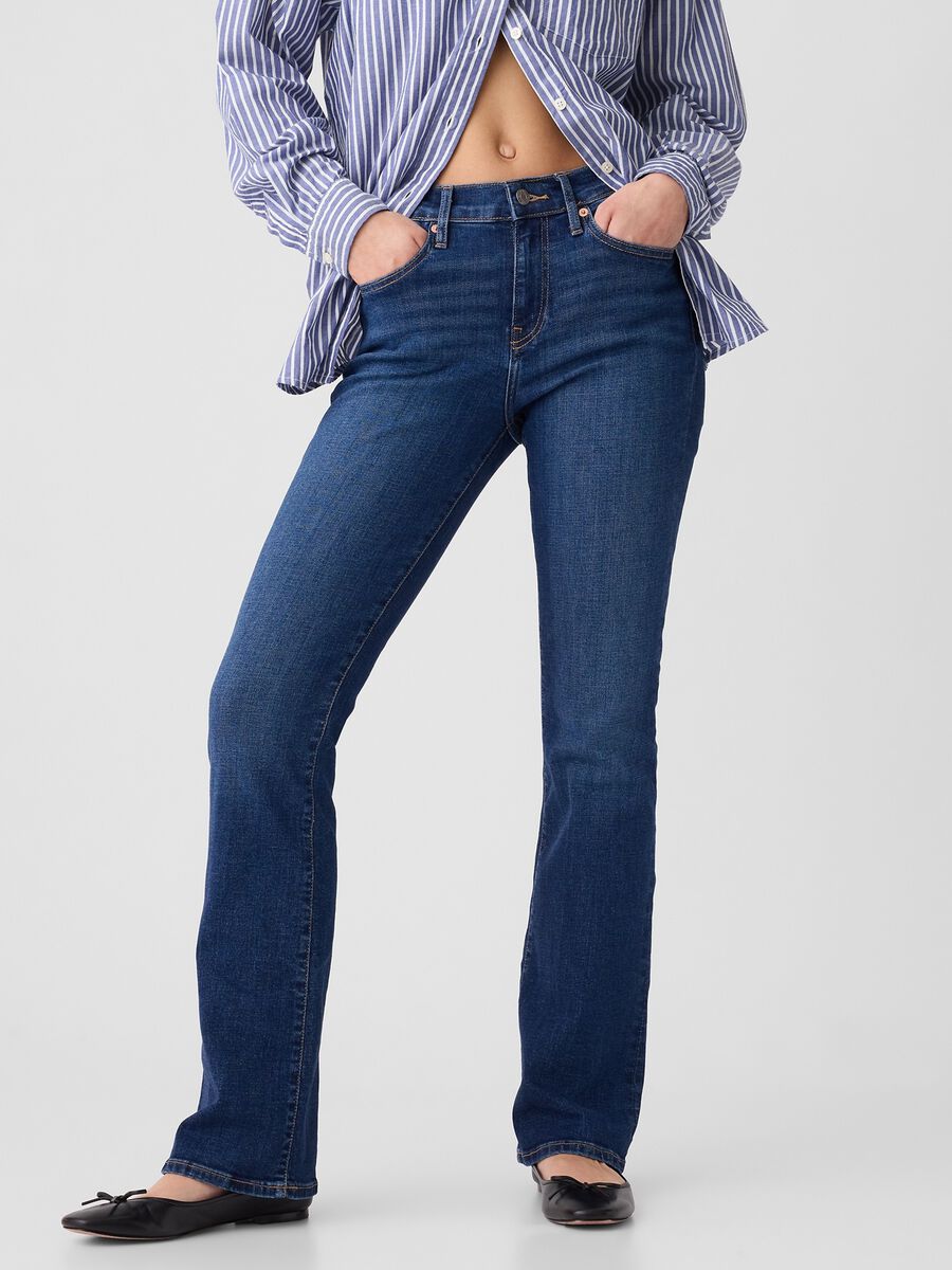 Jeans bootcut flare fit a vita alta_1