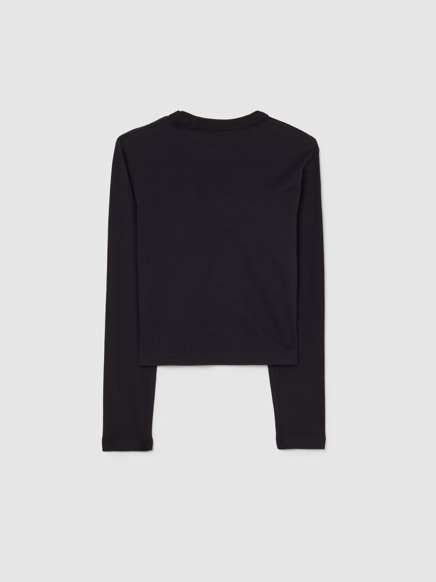 Girls' black pure cotton regular fit top with print_4