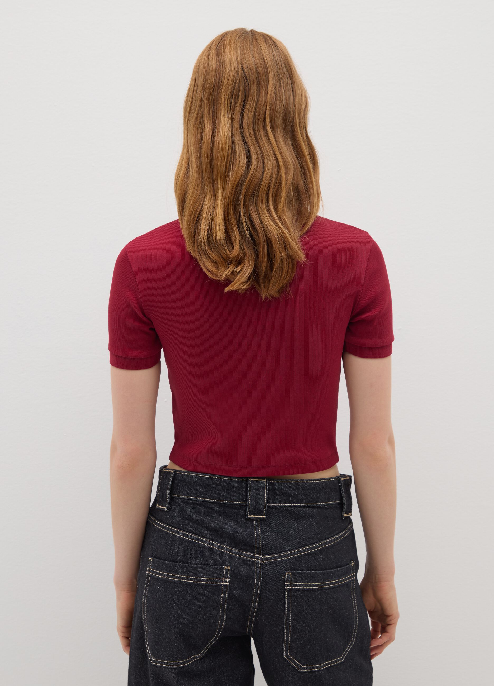 Red Stretch Cotton Polo Regular Fit