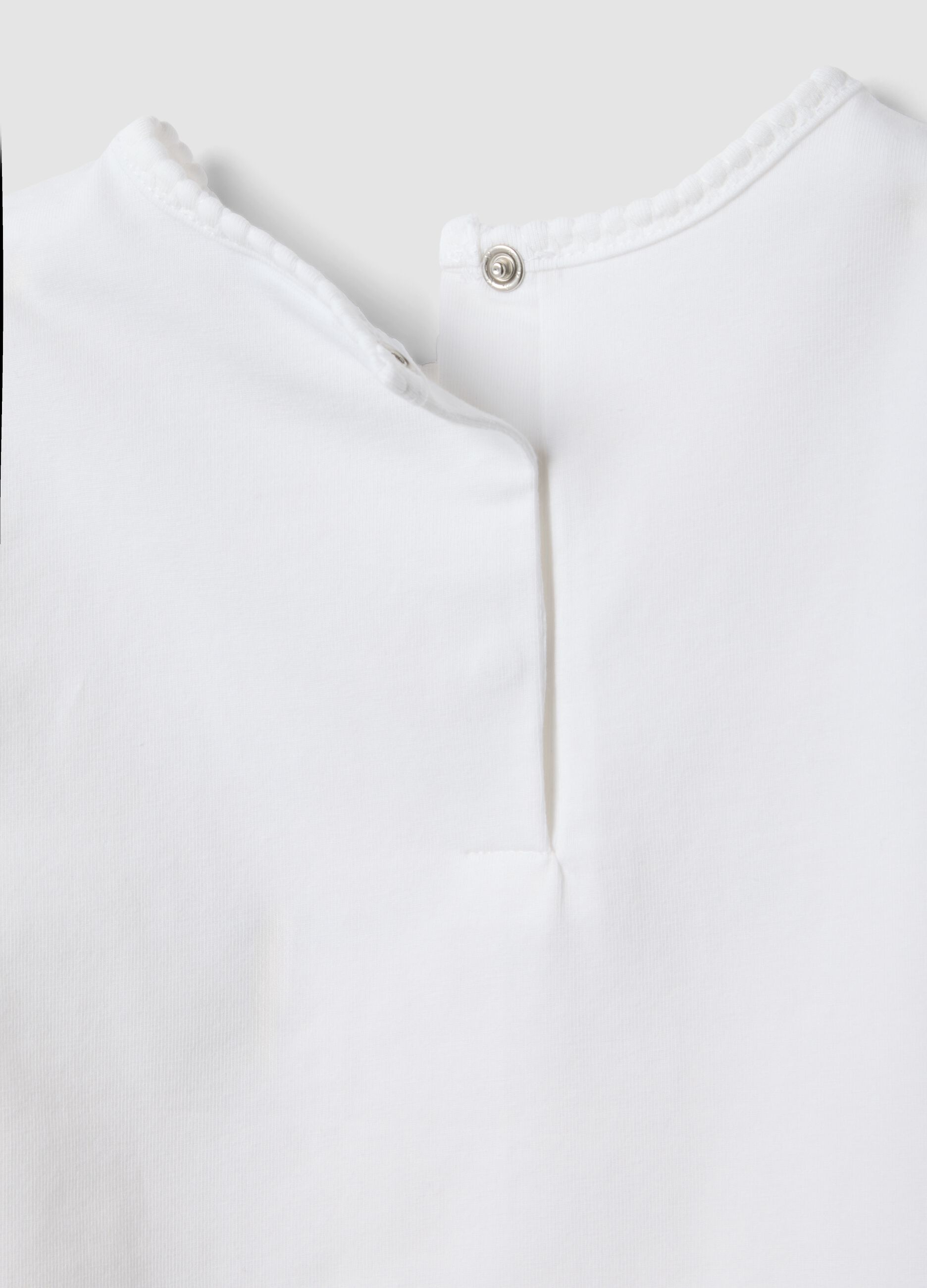White short-sleeved stretch cotton T-shirt